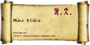 Münz Klára névjegykártya